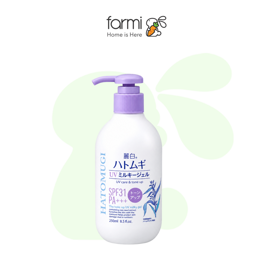 Sữa Dưỡng Thể Nâng Tone Và Dưỡng Ẩm Da Tone Up Uv Milky Gel Spf31 Pa+++ Reihaku Hatomugi 250ml 2
