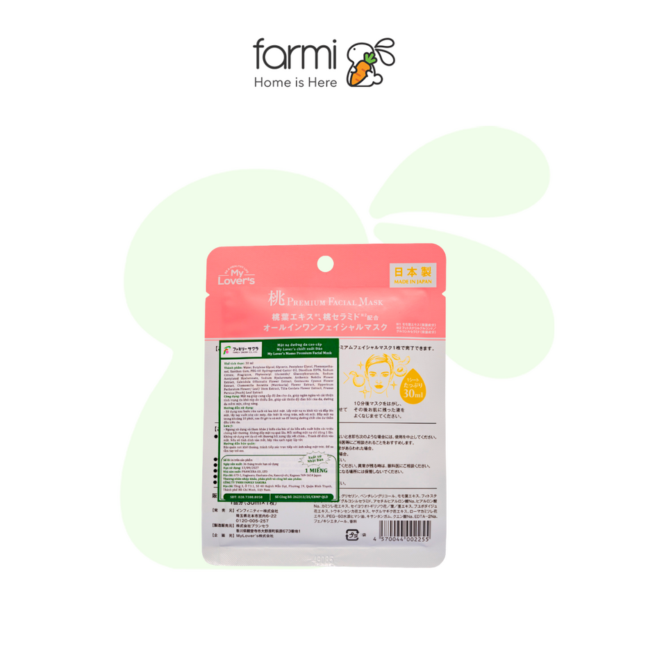 My Lover's Premium Sheet Mask Peach Extract 30ml 2