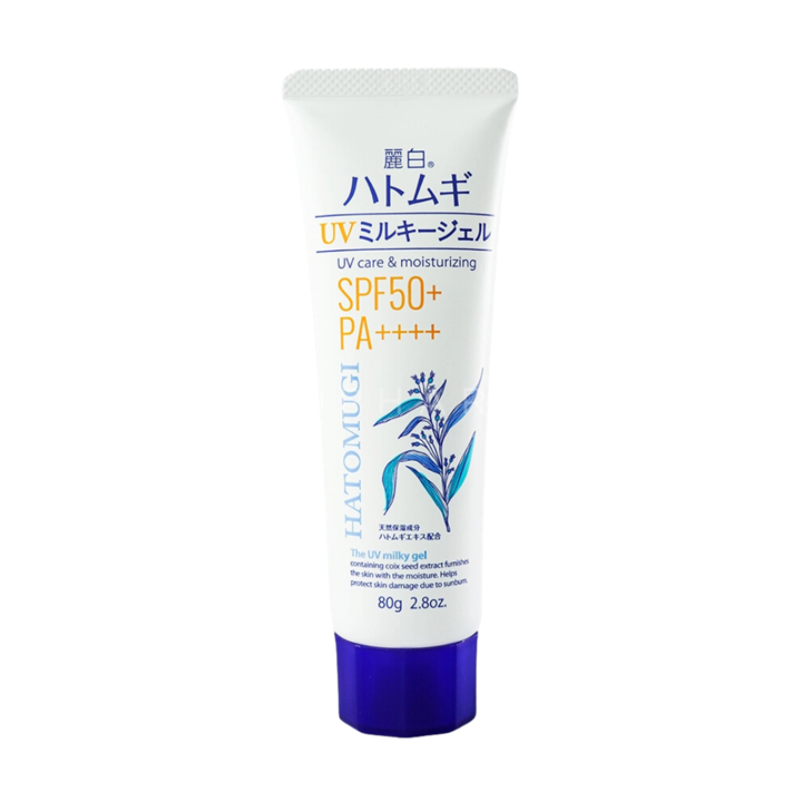 Kem chống nắng, dưỡng ẩm và làm sáng da Reihaku Hatomugi UV Milky Gel SPF50+ PA++++