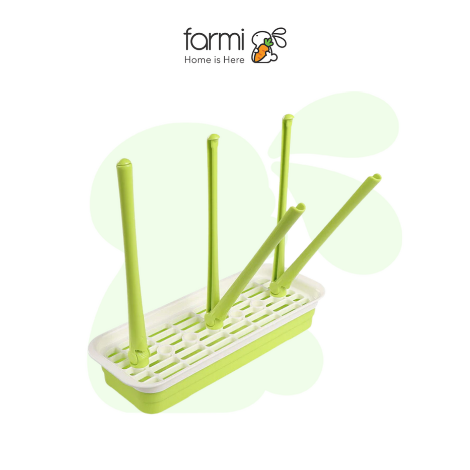 SmartAngel Baby Bottle Drying Rack, Green, 12 × 31 × 27cm