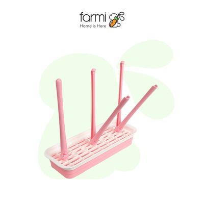 Giá Úp/Khay Úp Bình Sữa Màu Hồng Smartangel 12cm x 31cm x 27cm