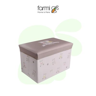 Thùng Đựng Đồ Chơi Kiêm Ghế Ngồi Gấp Gọn Đa Năng Hình Gấu Smartangel 48cm x 31cm x31cm