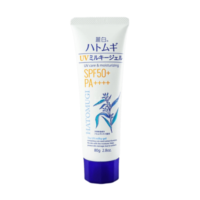Kem chống nắng, dưỡng ẩm và làm sáng da Reihaku Hatomugi UV Milky Gel SPF50+ PA++++